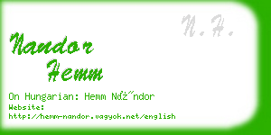 nandor hemm business card